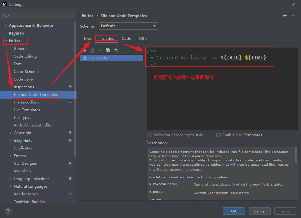 image-IDEA 添加作者信息